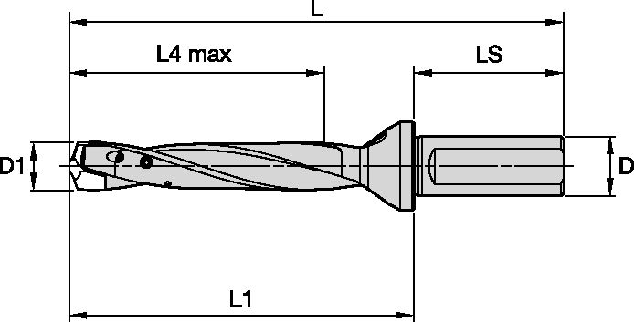 TDMX DRILL BODY D.788 5XD SL SHANK 1.00